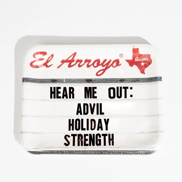 El Arroyo NEW Hear Me Out: Advil Holiday Strength 12 Christmas Paper Plates - Picture 1 of 3